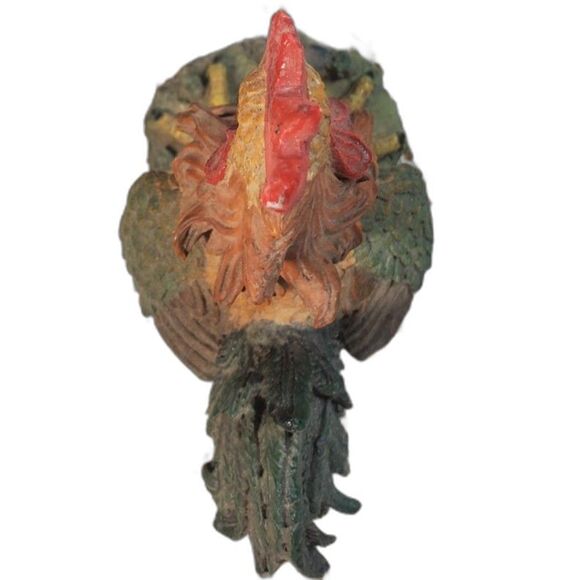 Resin Rooster Figurine Small and Multi-Color Hand-Painted - Picture 2 of 5